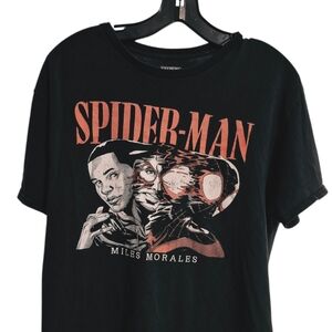 Marvel Spider-Man Miles Morales Graphic Tee - Black with Rust Accent